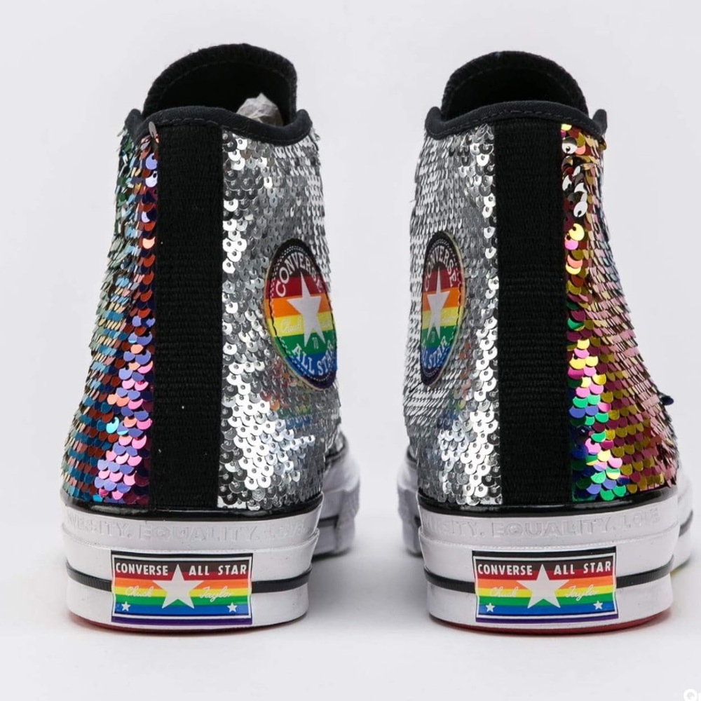 Converse PRIDE Sequin Rainbow Chuck Taylor Allstar Size 8